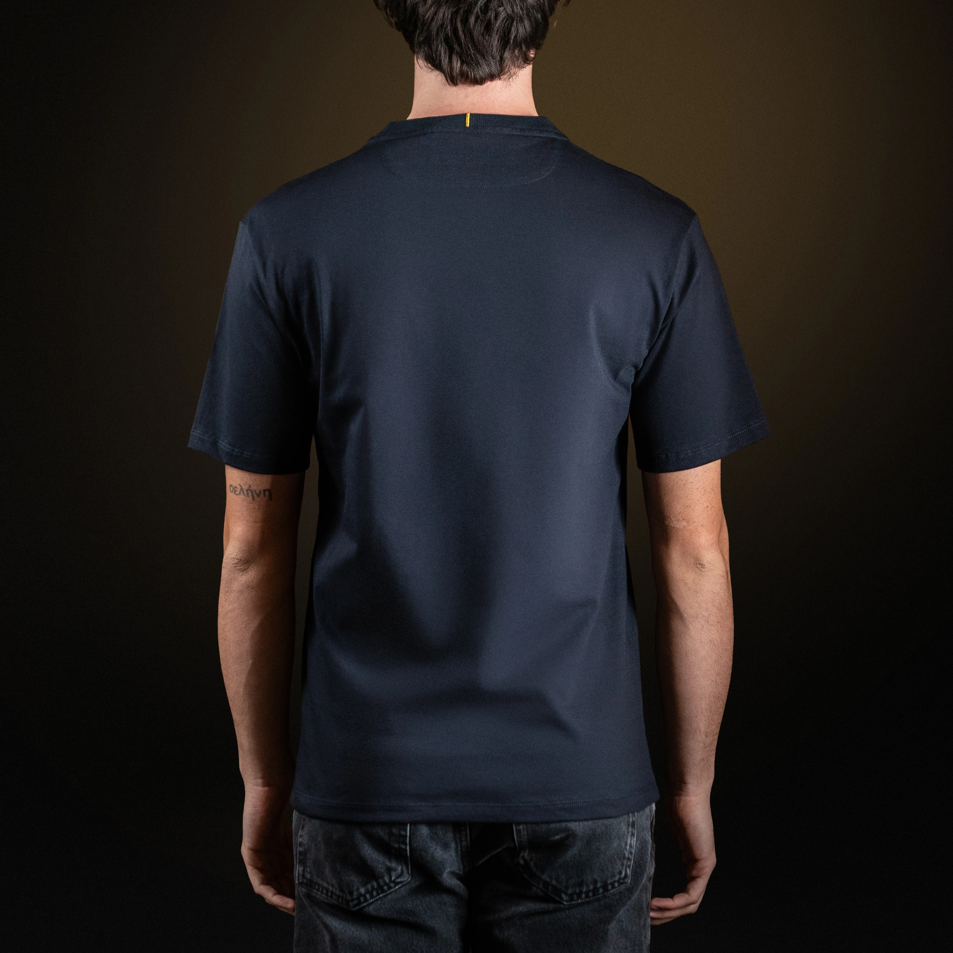 Navy Blue Cotton T-shirt - Image 4