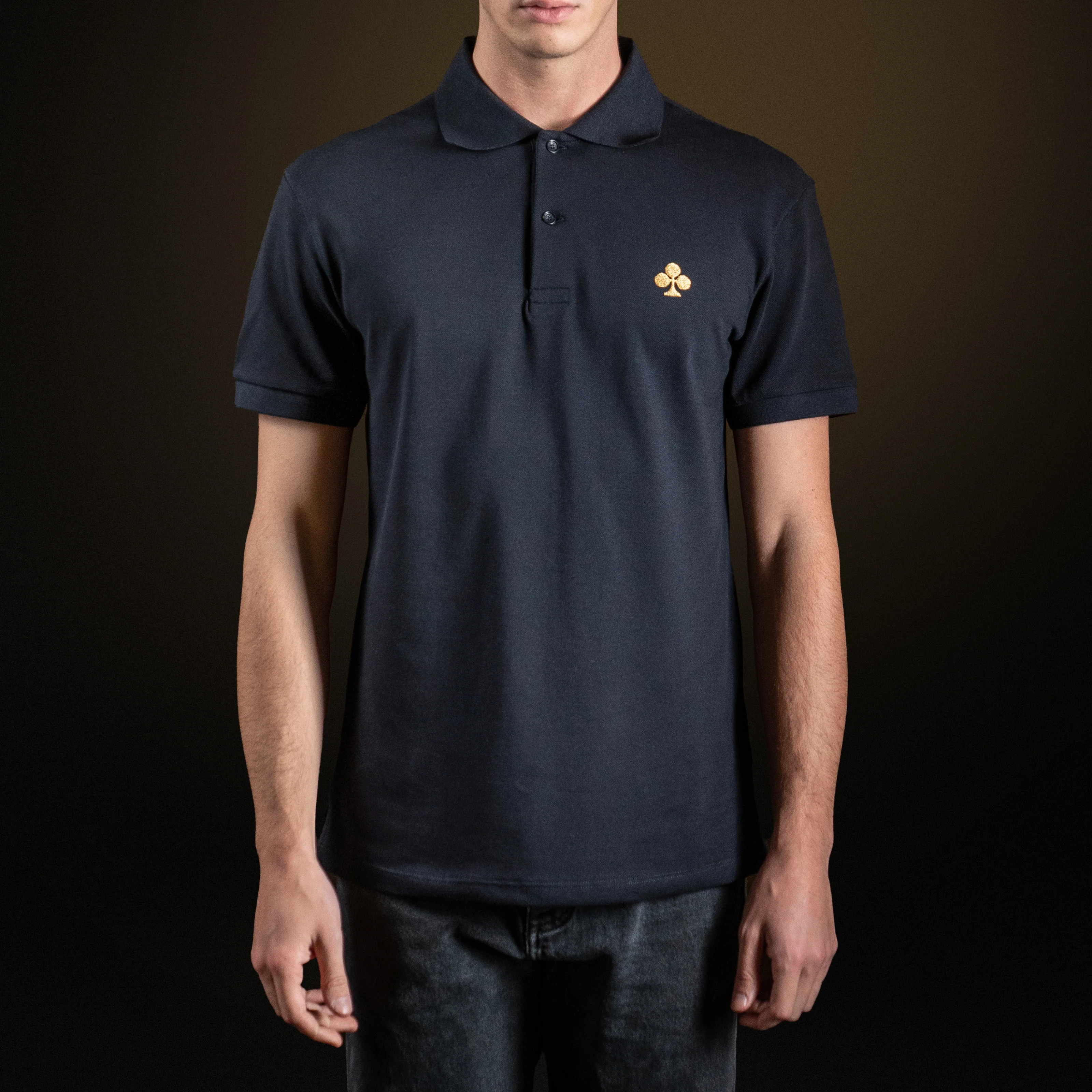 Navy Blue Cotton Piqué polo shirt - Image 2