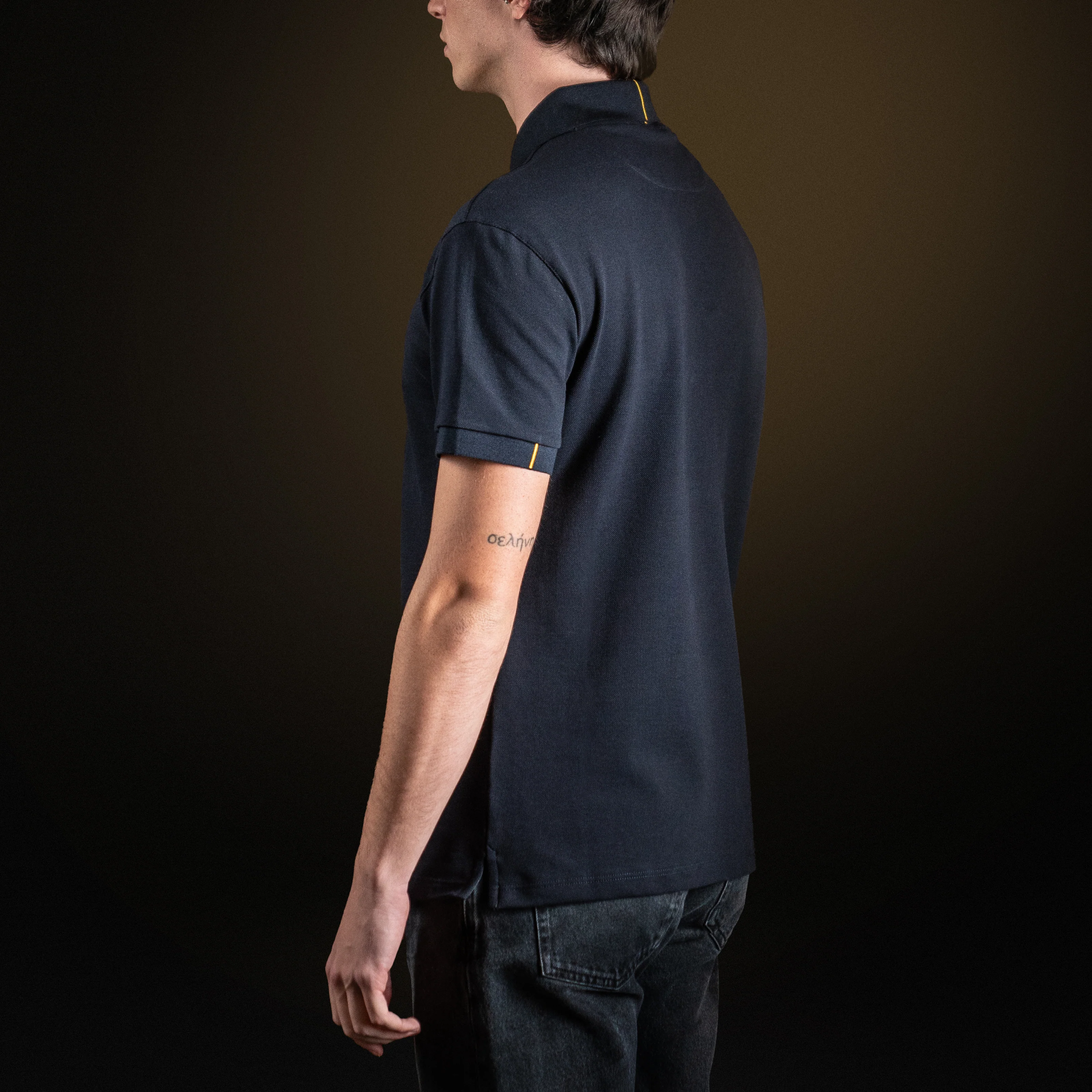 Navy Blue Cotton Piqué polo shirt - Image 5