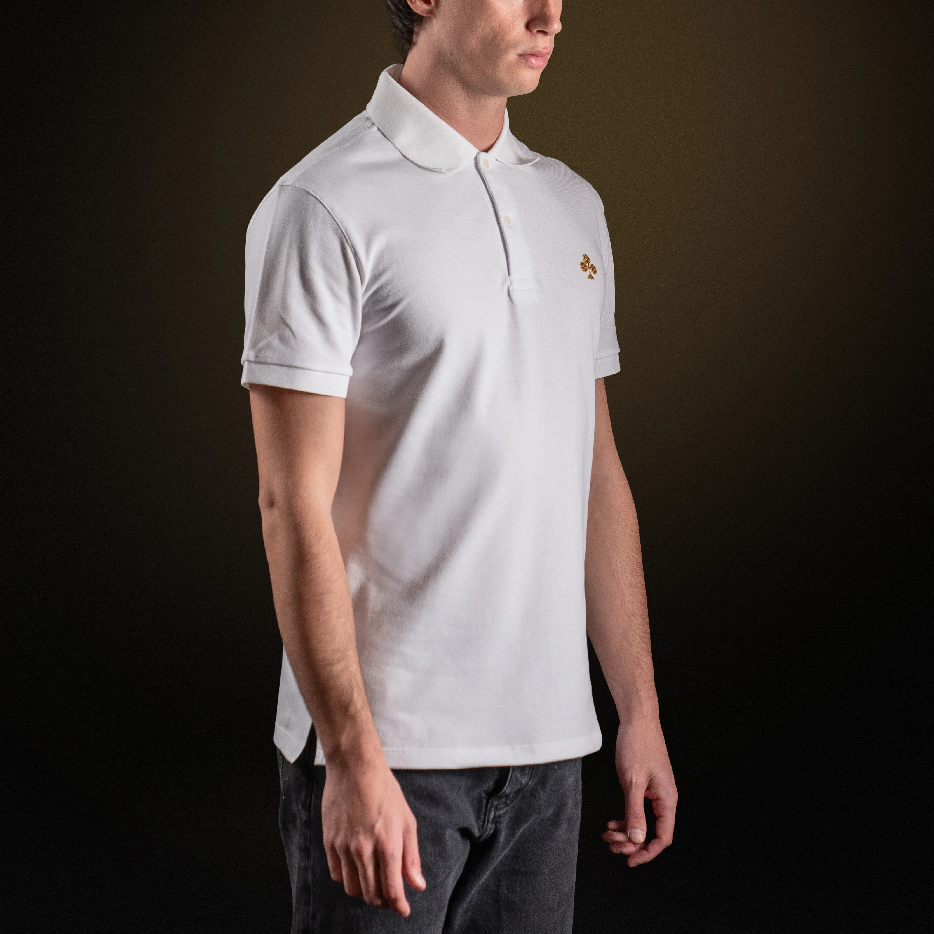 White Cotton Piqué polo shirt - Image 3