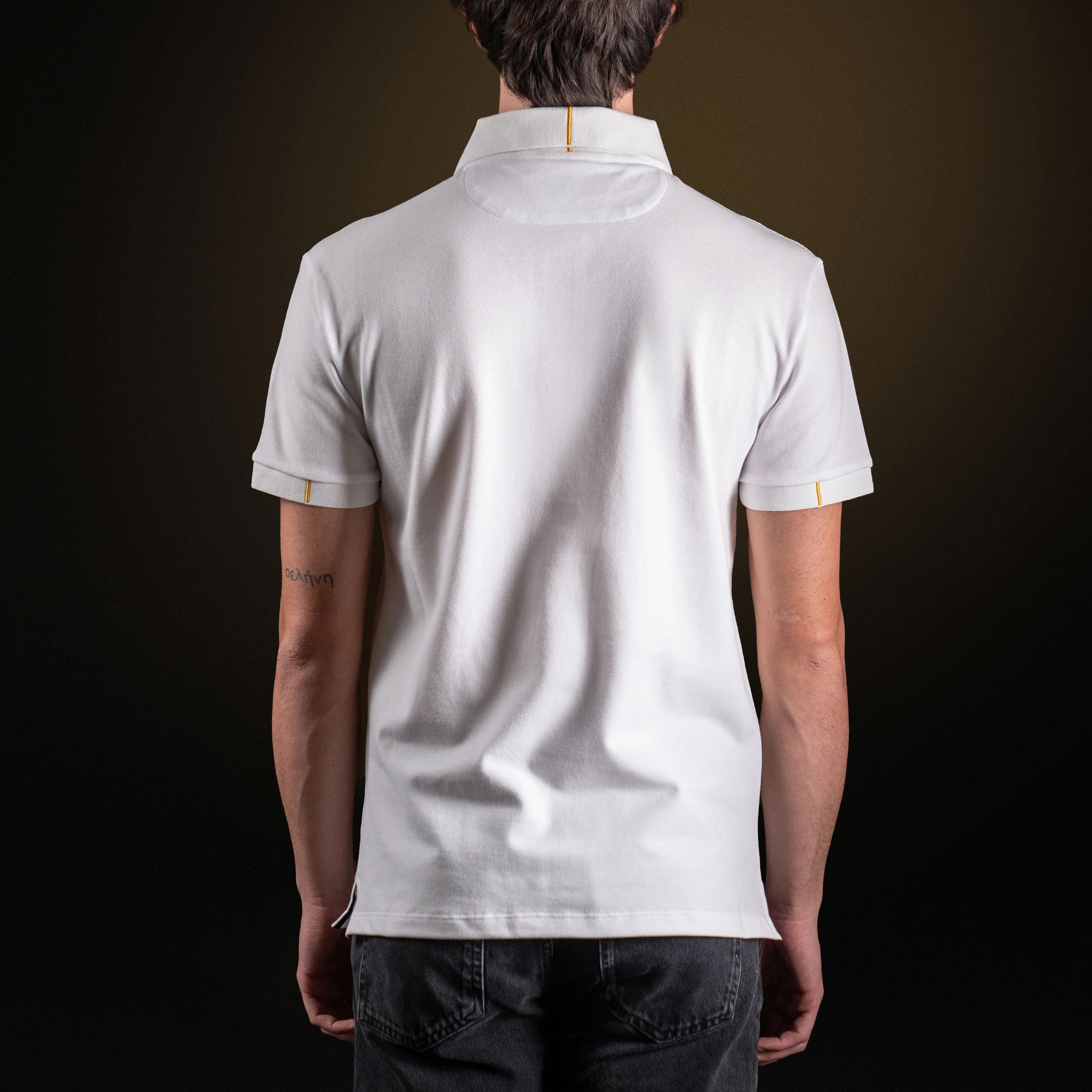 White Cotton Piqué polo shirt - Image 4