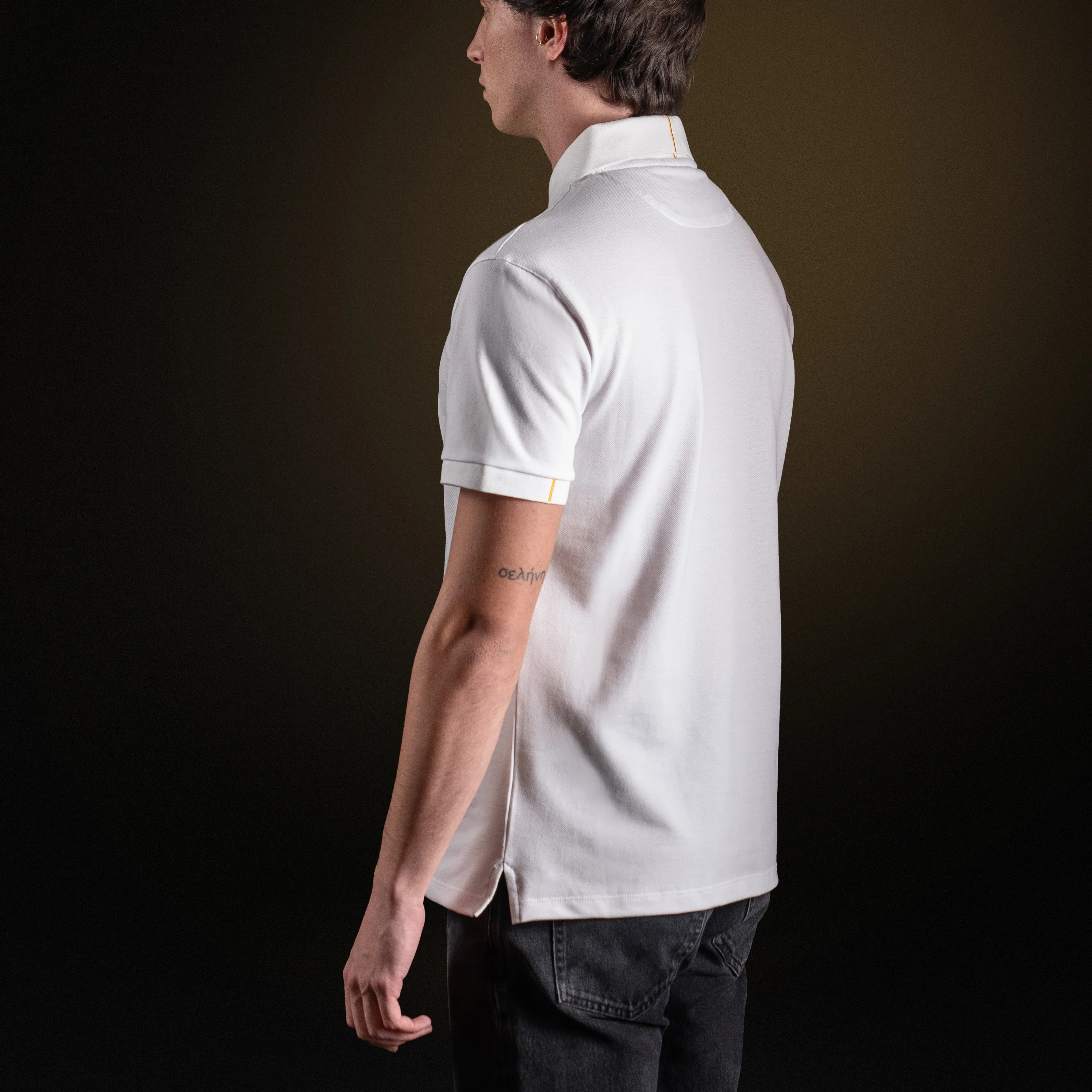 White Cotton Piqué polo shirt - Image 5